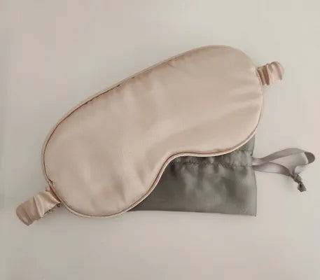 Solid Color Sleep Mask with Drawstring Bag(Champagne)