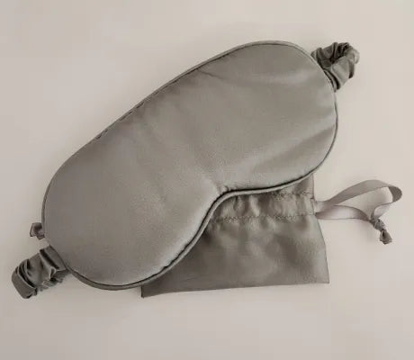 Solid Color Sleep Mask with Drawstring Bag(Gray)