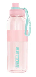 Outdoor Sports Plastic Bottle with Straw and Strap 1000mL(Pink)