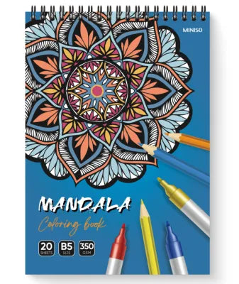 Mandala Collection B5 Wire-bound Coloring Book (20 Sheets)