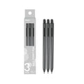 Retractable Ballpoint Pen 3 Pack(0.7mm, Blue) ï¼ˆDark Grey Barrel)