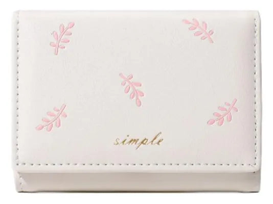 Leaf Short Tri-Fold Women's Wallet(Light Apricot)