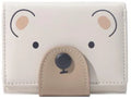 Bear Buckle Short Tri-Fold Women's Wallet(Light Apricot)