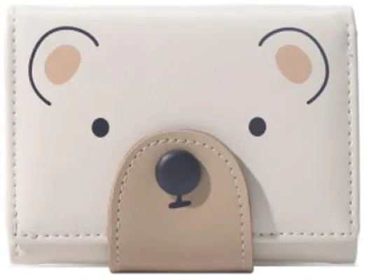 Bear Buckle Short Tri-Fold Women's Wallet(Light Apricot)