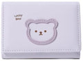 Lucky Bear Short Tri-Fold Women's Wallet(Light Purple)
