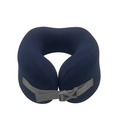 Memory Foam Neck Pillow with Buckle(Navy)