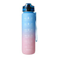 Gradient Series Cool Water Bottle with Strap for Sports - 1000mL(Blue & Pink)