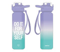 Gradient Plastic Bottle with One-Touch  Flip Top Lid (1000mL, Green & Purple)