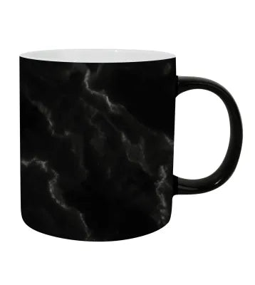 Black and White Series Marble Pattern Ceramic Cup (440mL)(Black)