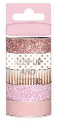Rose Gold Series Adhesive Tape Set (5 Rolls)