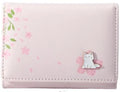 Womens Sakura Cat Tri-fold Short Wallet(Light Pink)