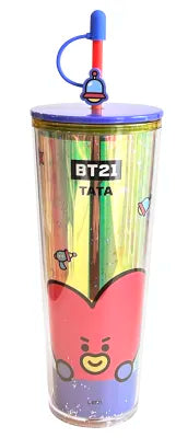 BT21 Collection Double Wall Plastic Tumbler with Straw (800mL)(TATA)