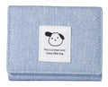 Dog Short Tri-fold Denim Wallet(Blue)