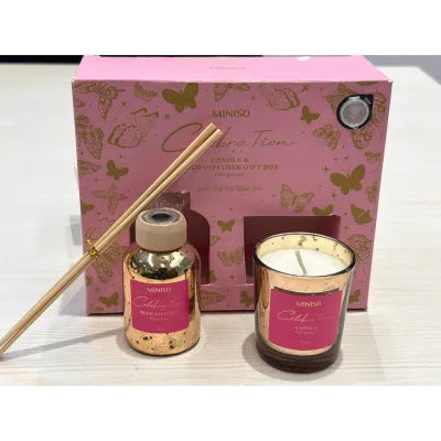 Miniso Celebration Time Candle & Reed Diffuser Gift Box(Gorgeous)