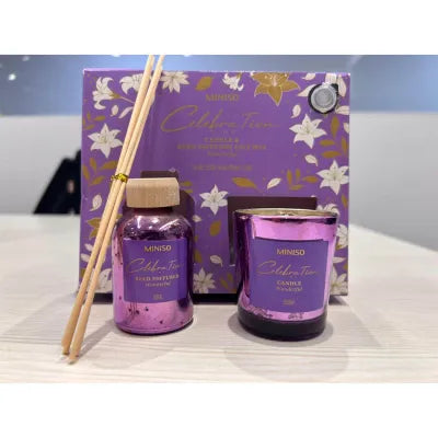 Miniso Celebration Time Candle & Reed Diffuser Gift Box(Wonderful)