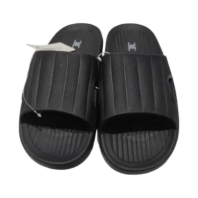 Classic Striped Mens Bathroom Slippers(Black, 41-42)