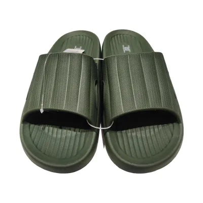 Classic Striped Mens Bathroom Slippers(Olive, 43-44)