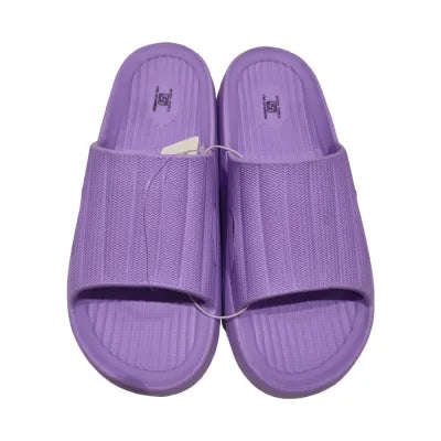 Classic Striped Womens Bathroom Slippers(Purple, 35-36)
