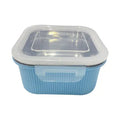 Miniso Microwave safe striped square box- 800ml(Light Blue)