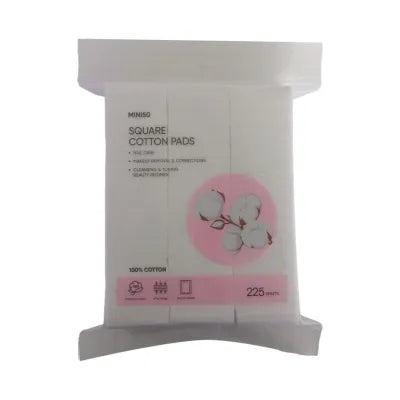 Miniso Square Cotton Pads 225 Sheets(White)