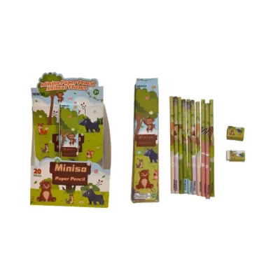 Miniso Paper Pencil 10Pcs (Animal Theme)