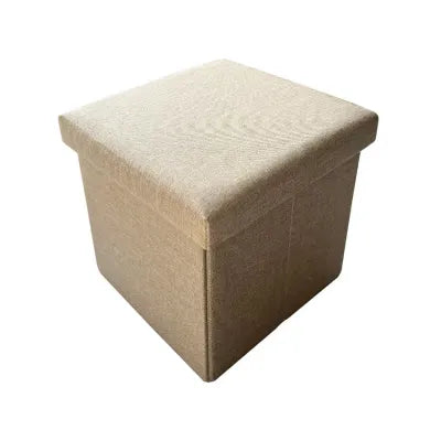Square Folding Ottoman Storage Box (Brown)