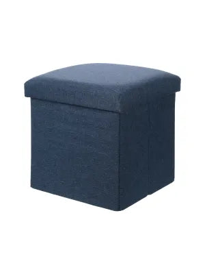 Square Folding Ottoman Storage Box (Blue)