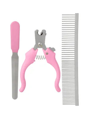 Pet Series 2.0 Beauty Set(Nail clipper, File, Comb)(Pink)