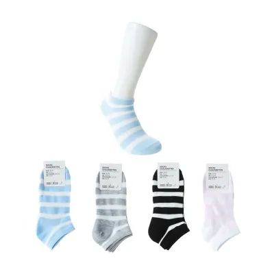 Womens Striped Low-Cut Socks (3 Pairs)