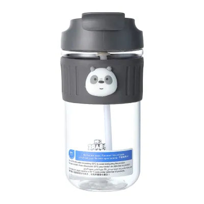 We Bare Bears Collection 4.0 Plastic Water Bottle with Straw and Spout Cap 650mL(Panda)