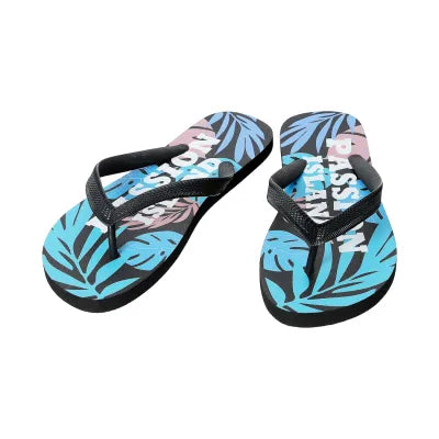 Passion Island Series Mens Flip Flops(43-44,Blue & Black)