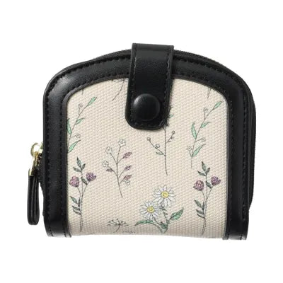 Floral Series Zip-Around Women's Wallet(Black)