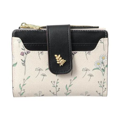 Floral Series Zip Women's Wallet(Black)