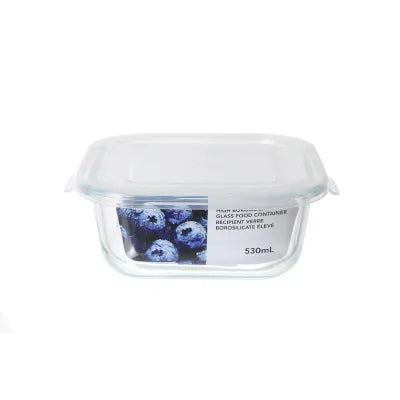 High Borosilicate Glass Food Container 530ml (Green)