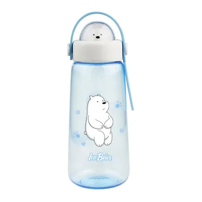 We Bare Bears Collection Plastic Cool Water Bottle with Decoration (600mL)(Ice Bear)