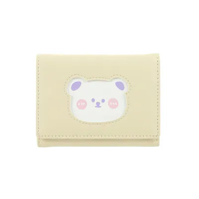Womens Short Trifold Cute Bear Wallet(Yellow)
