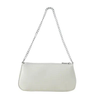 Solid Color Shoulder Bag with Chain (Apricot)