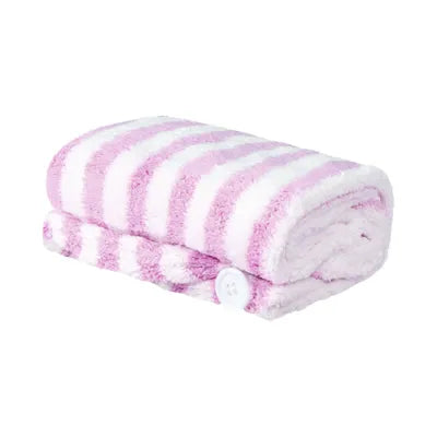Striped Quick Drying Thickened Hair Towel Wrap(Purple)