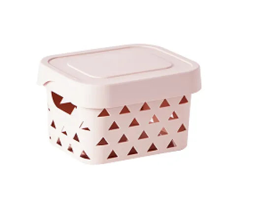 Macaron Series Storage Basket with Lid (Small)(Pink)