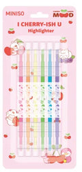 Mini Family Cherry Collection 6-Color Double-Head Highlighter Set (PDQ)