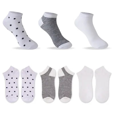 Womens Ankle Socks (6 Pairs)(White)
