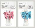 Colorful Folding Laundry Drying Rack with 8 Clips (Blue/Pink)