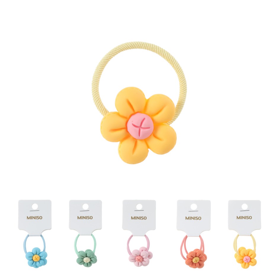 Kids Five-Petal Flower Hair Tie (1 Pair)